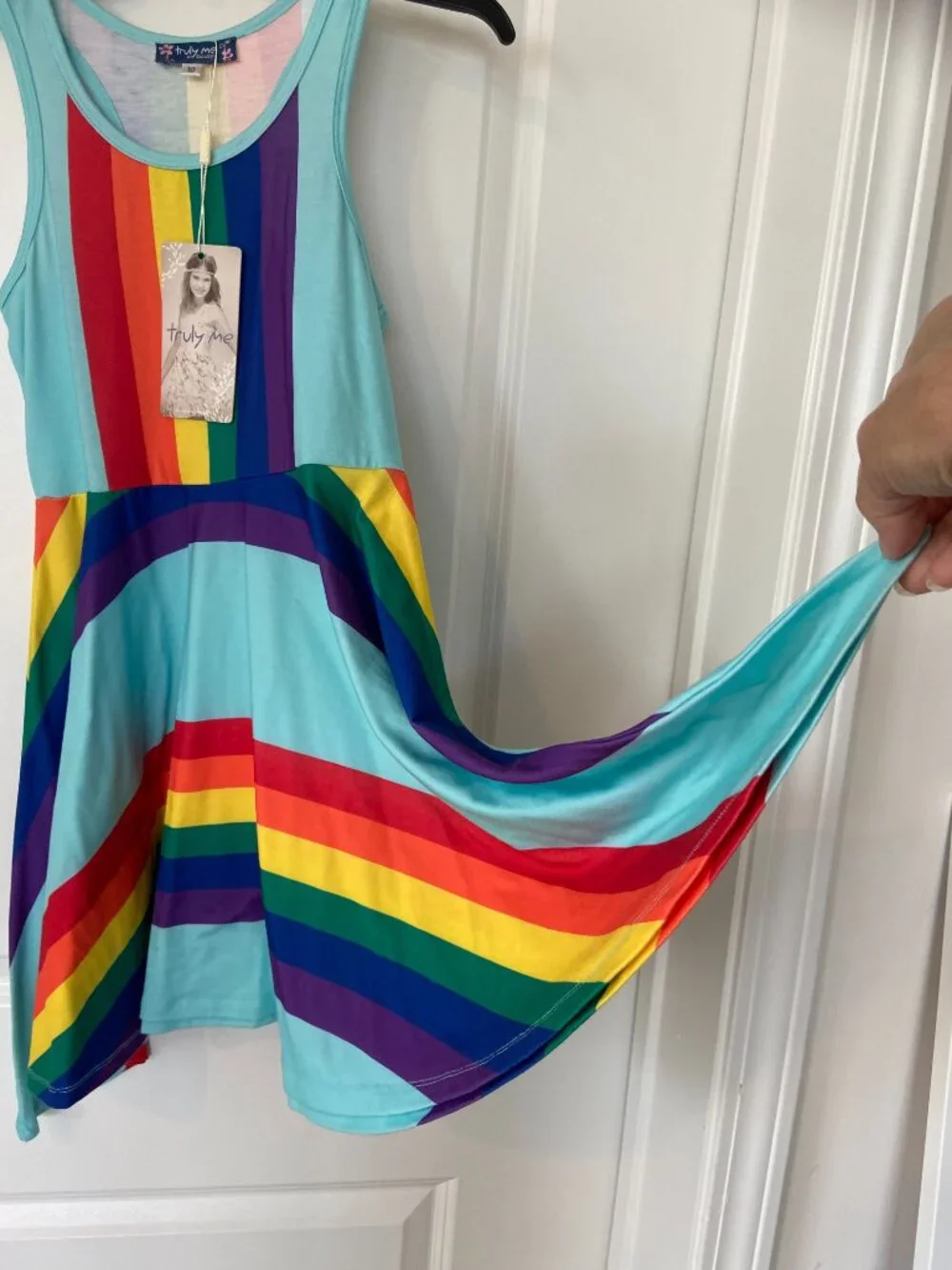 Truly Me by Hannah Banana Boutique Girls Rainbow Dress Size 10 NWT High Low  🌈✨